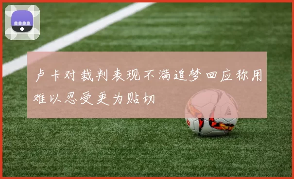 卢卡对裁判表现不满追梦回应称用难以忍受更为贴切