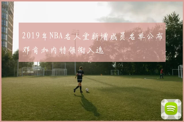 2019年NBA名人堂新增成员名单公布邓肯加内特领衔入选